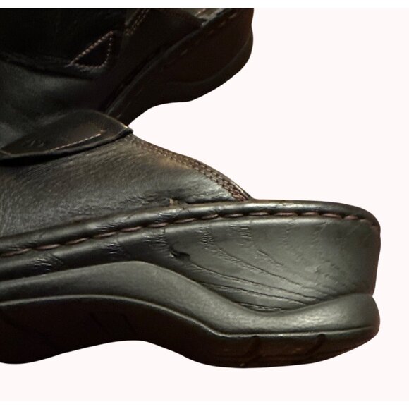 Josef Seibel Women Black Leather Slip-On Clogs Size 42‎ Comfort European Size 11 - Picture 8 of 14